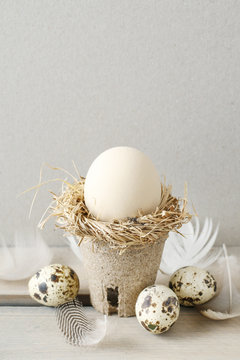 Simple easter decoration with egg