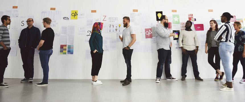 Startup Business People and Strategy Board Presentation Workshop