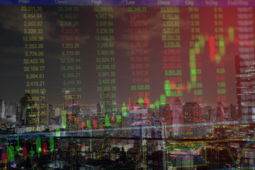 Plakat Stock exchange graph chart analysis global financial statistic data 