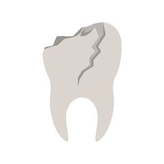 Obraz premium tooth with root and broken in colorful silhouette