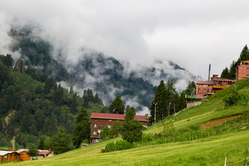 Obraz premium Mountain Houses in Ayder Plateau