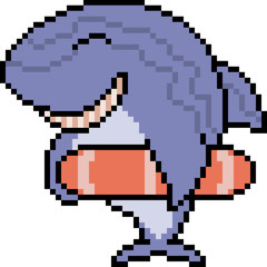 vector pixel art shark