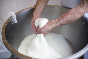 Making mozzarella cheese
