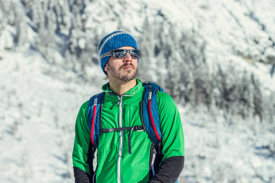 Portrait of a freerider in austian winter landscape