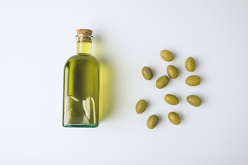 glass bottle with olive oil