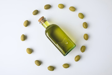glass bottle with olive oil