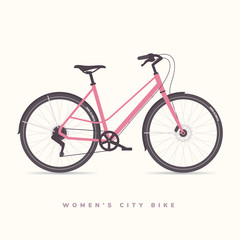 Womens City Bike, vector illustration