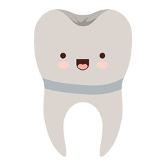implant kawaii tooth with root colorful silhouette
