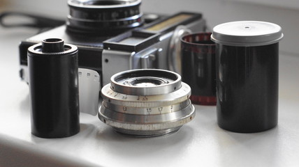 Accessories from old film cameras.