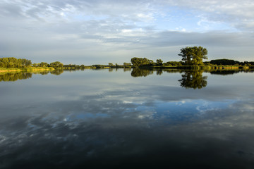 Reflection of clouds in the lake