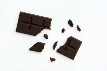 chocolate bar candy sweet dessert food on a white isolated background