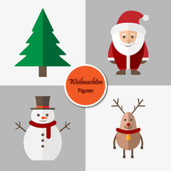 Weihnachten - Weihnachtliches Figuren-Set (Grau)