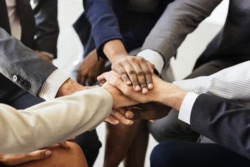 Business people joined hands together as teamwork