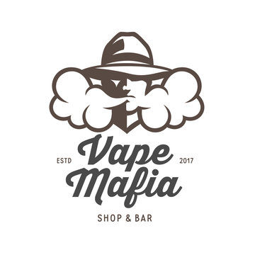 Vape mafia emblem. Vector vintage illustration.