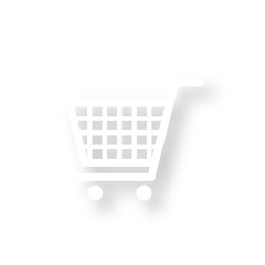 Icon mit Schatten - Einkaufswagen - Warenkorb