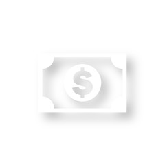 Icon mit Schatten - Geldschein Dollar