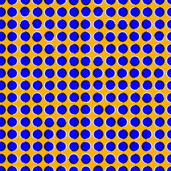 Seamless optical illusion with moving blue circles