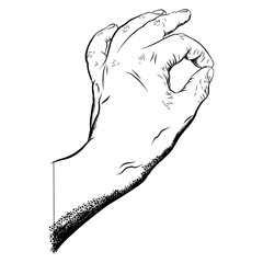 Concept illustration of person giving, holding or pulling. Needy asking or begging gesture.  Gifting times concept, Christmas, Xmas, birthday, anniversaries valentine day. Vector.