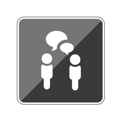 Menschen reden - Kommunikation - Reflektierender App Button
