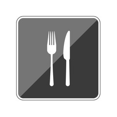 Gabel und Messer - Reflektierender App Button
