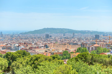 Fototapeta na wymiar Panoramic view of city of Barcelona