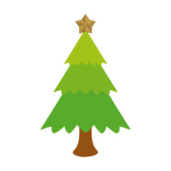 tree with star on top christmas related icon image vector illustration design 