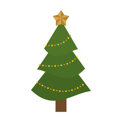 tree with star on top christmas related icon image vector illustration design 