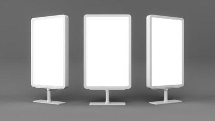 3D rendering Outdoor Advertising Stand Display Lightboxes Isolated