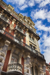 Architecture of Lourdes, France. Old house on one of the streets