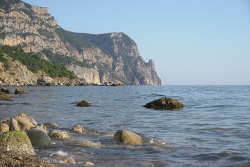 Fototapeta na wymiar landscape mountains near blue sea