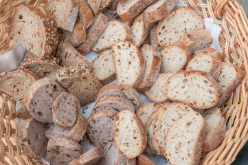 basket full of sliced bread