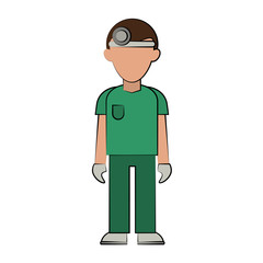 doctor in surgery uniform avatar full body icon image vector illustration design 