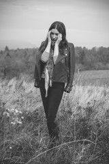 Young girl is depressed thoughts about suicide problems in her personal life, negative emotions ....