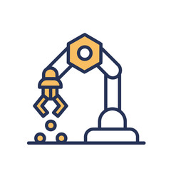 Mechanical Hand - vector line design single icon.