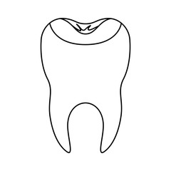 restored tooth with root in monochrome silhouette