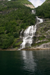 Waterfall in Norway summer travel