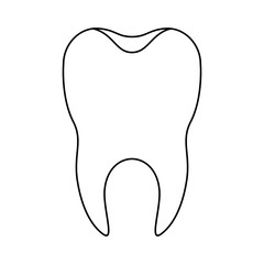 healthy tooth with root in monochrome silhouette