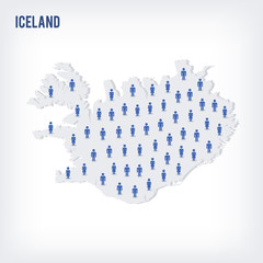 Vector people map of Iceland . The concept of population.