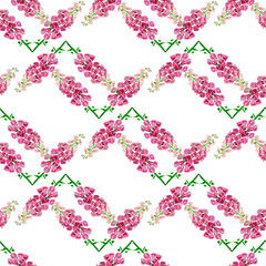 Seamless pattern with  foxglove flower