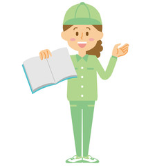 15シリーズ_作業着の中年女性_テキスト