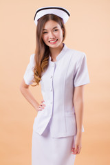 confident, happy, smiling asian nurse portrait