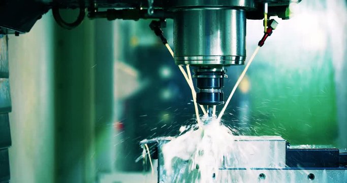 Finishing metal working on high precision grinding machine in workshop
