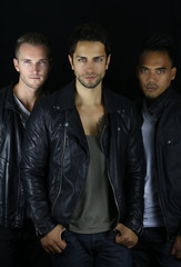 Book cover for vampire novel. three handsome vampires