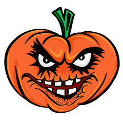 Pumpkin drawn for halloween vector illustration.