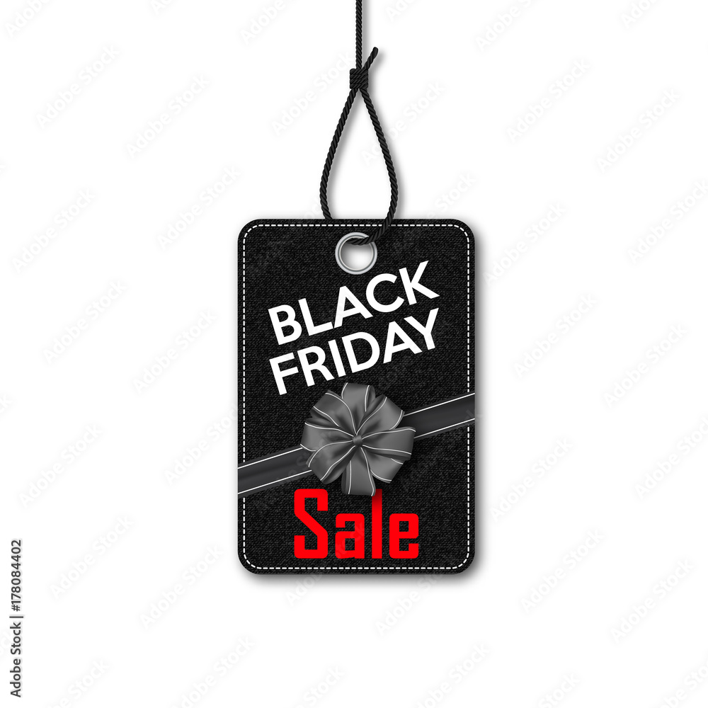 Canvas Prints black friday. black tag on the rope. vector illustration.