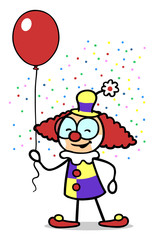 Kind im Clown Kostüm zu Karneval