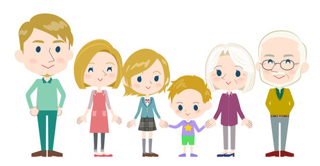 family three generations White_Side by side