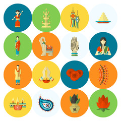 Diwali. Indian Festival Icons