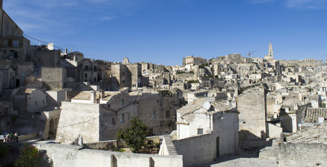 Fototapeta na wymiar Panorama of the city of Matera, in Italy