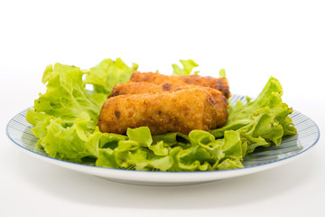 Homemade Spring rolls on a plate
